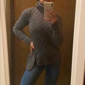 Wool turtleneck knit sweater